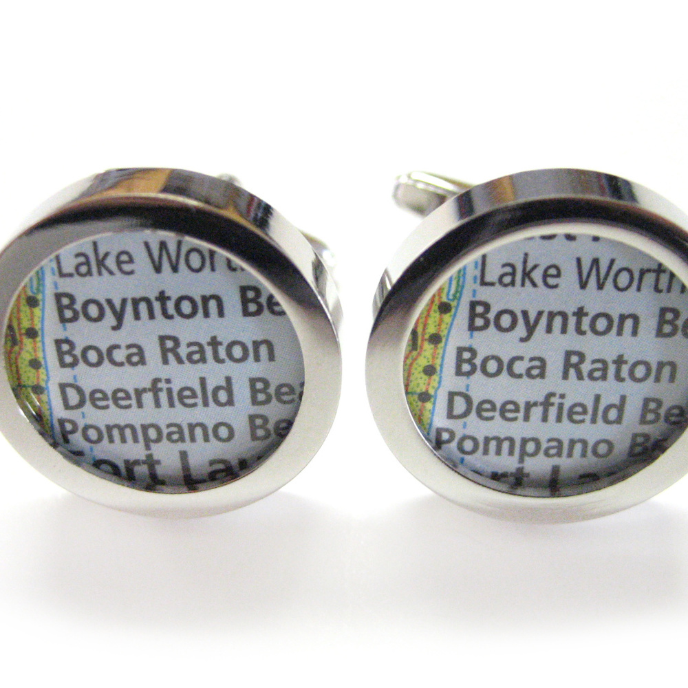 Boca Raton Florida Map Cufflinks - image 1